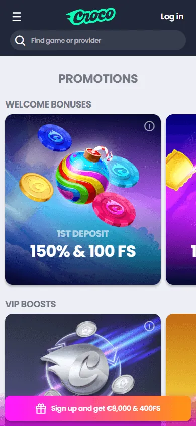 Crocoslots Casino promotions on mobile